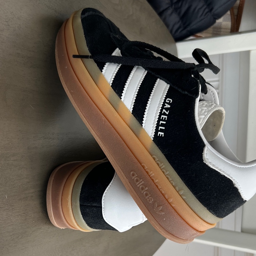 Adidas Platform Gazelle Black and White
